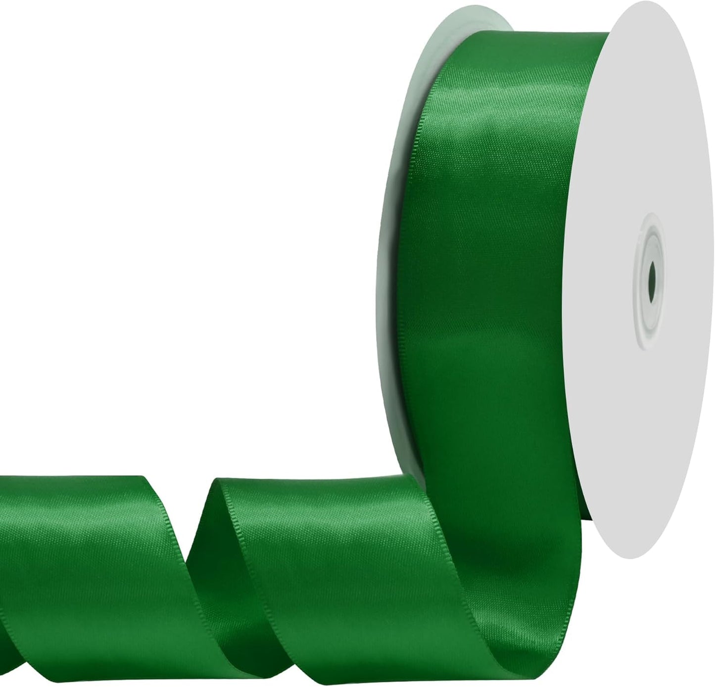 Forest Green Satin Ribbon 1-1/2" X 50 Yards Solid Color Double Faced Ribbons Perfect for Crafts Wedding Decor Bow Making Arts Sewing and More