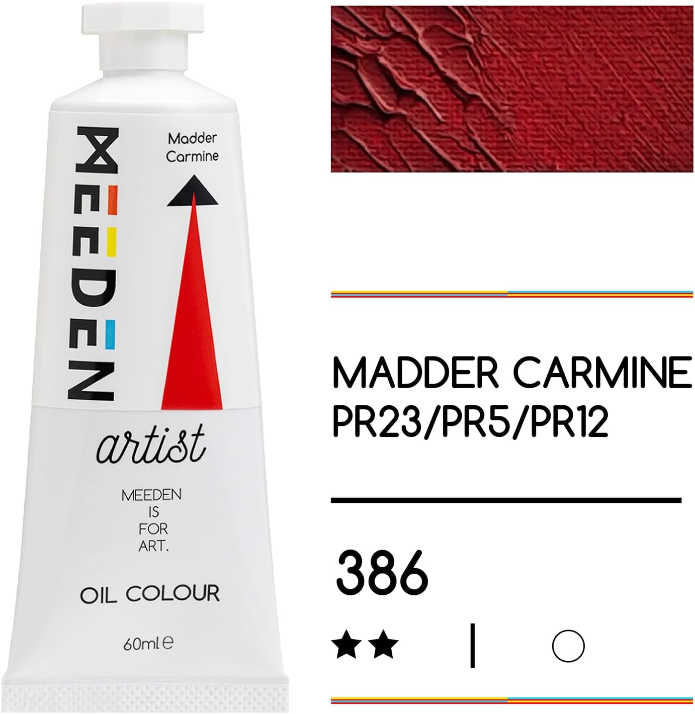 MEEDEN Artist Grade Oil Paint: Madder Carmine - 60ml/2oz Tube - Professional Art Paints for Canvas Painting
