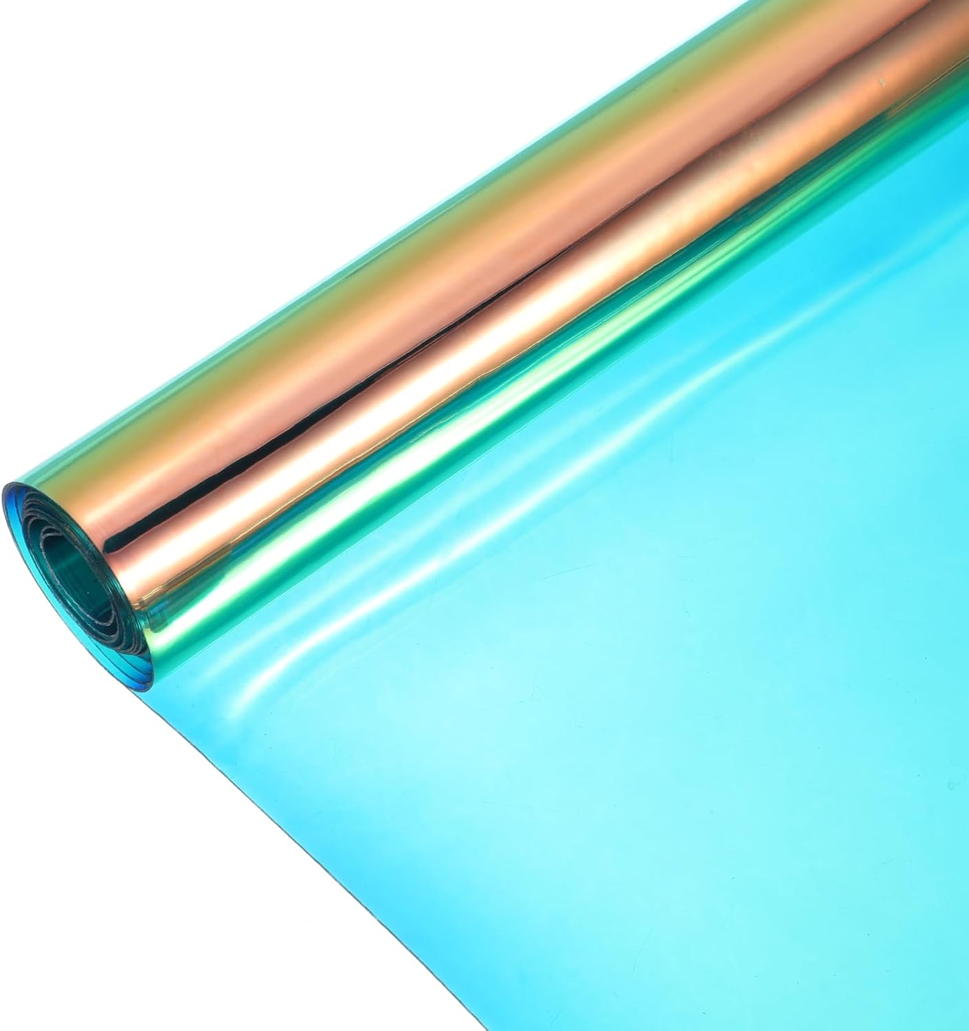 MECCANIXITY Holographic Clear PVC Vinyl Film Holographic PVC Fabric Waterproof Dichroic Film 12 x 48 Inch for Handbags Bows Earrings DIY Craft,Laser Dark Green