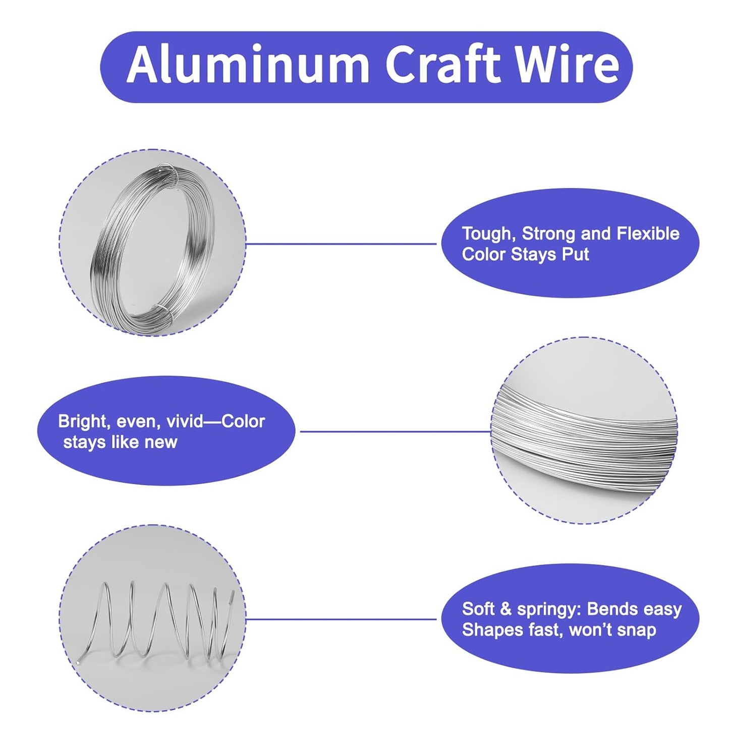 18 Gauge Aluminum Craft Wire, 1mm 33Yards Floral Craft Wire Bendable Wire for Jewelry Making, Garden, Sculpting, Floral & Wreath Crafts, Silver