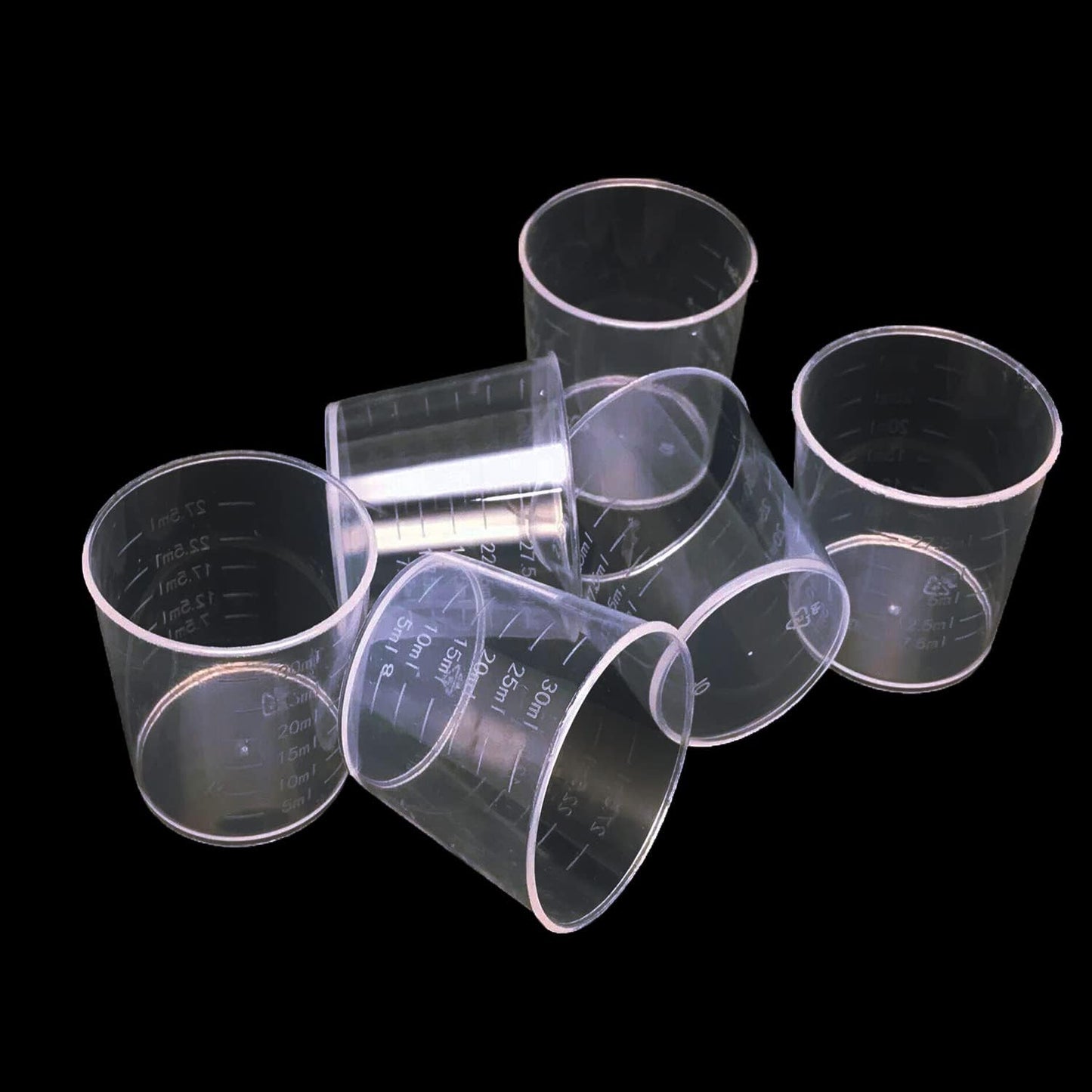 60 Pcs Plastic Graduated Cups, 30ml/1oz Clear Scale Cups with 50 Pcs Wooden Stirring Sticks for Epoxy, Resin, Stain, Mixing Paint