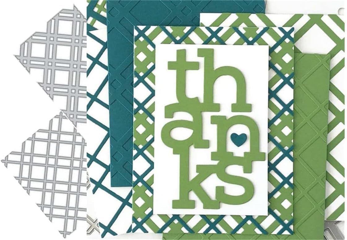 Mvchifay Cutting Dies Metal Stencils Scrapbooking Tool DIY Craft Carbon Steel Embossing Template for Paper Card Making (Rhombus Layer-14.3x11cm)