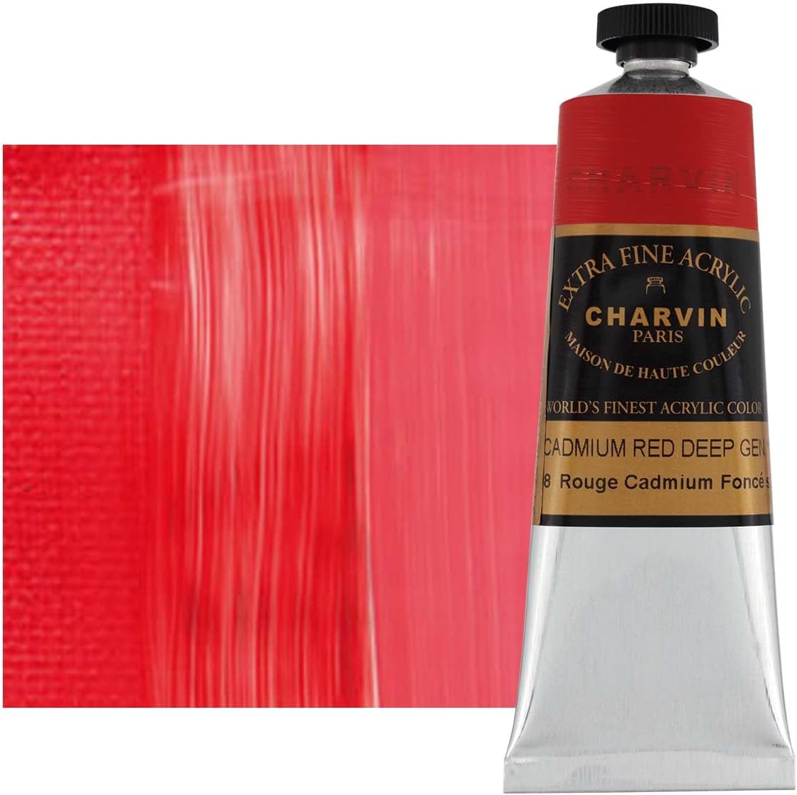 Charvin Extra Fine Professional Artist Acrylic Paint Colors, Nature Themed Hues, 150ml Cadmium Red Deep Genuine