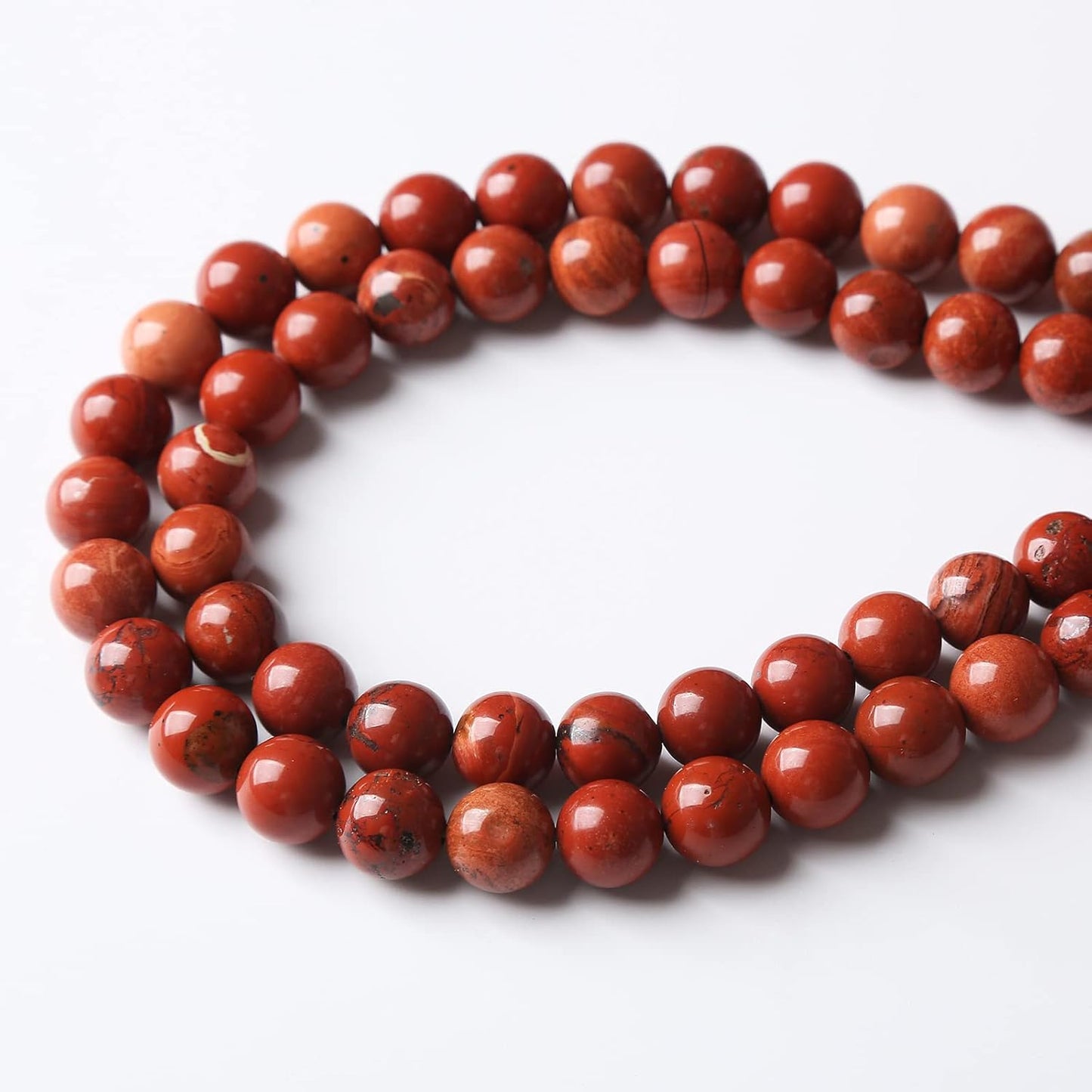 32PCS 12MM Red Jasper Stone Beads Round Loose for Jewelry Making DIY Energy Healing Power Bracelet 15"