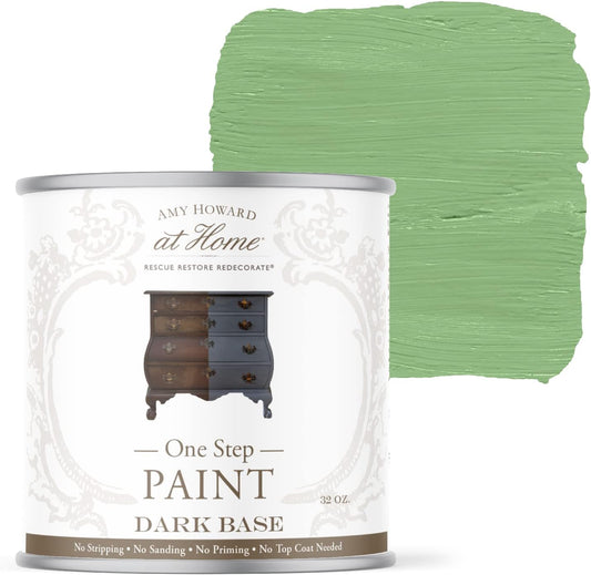 AMY HOWARD AT HOME Chalk-Based One Step Paint for Furniture, Cabinetry, Decor, Finish, and More | No Stripping, Sanding, or Priming | Dark Base | 32 Ounce | Easy Street