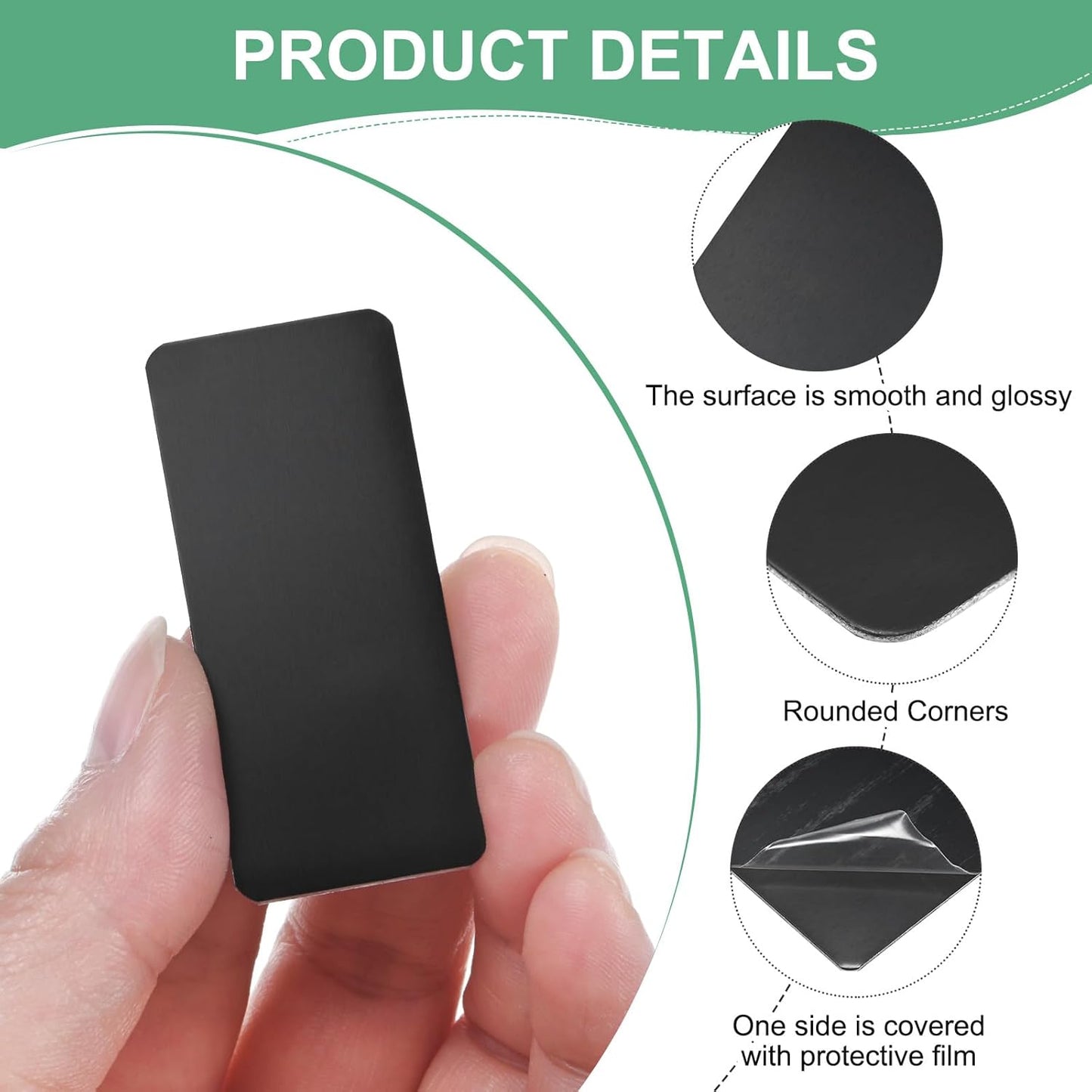 20-Pack Anodized Aluminium Laser Engraved Mount Metal Plate 2x1x0.02 Inch Engraver Blank Anodized Aluminum Sheets for DIY Laser Printing/Home/Office[Black]