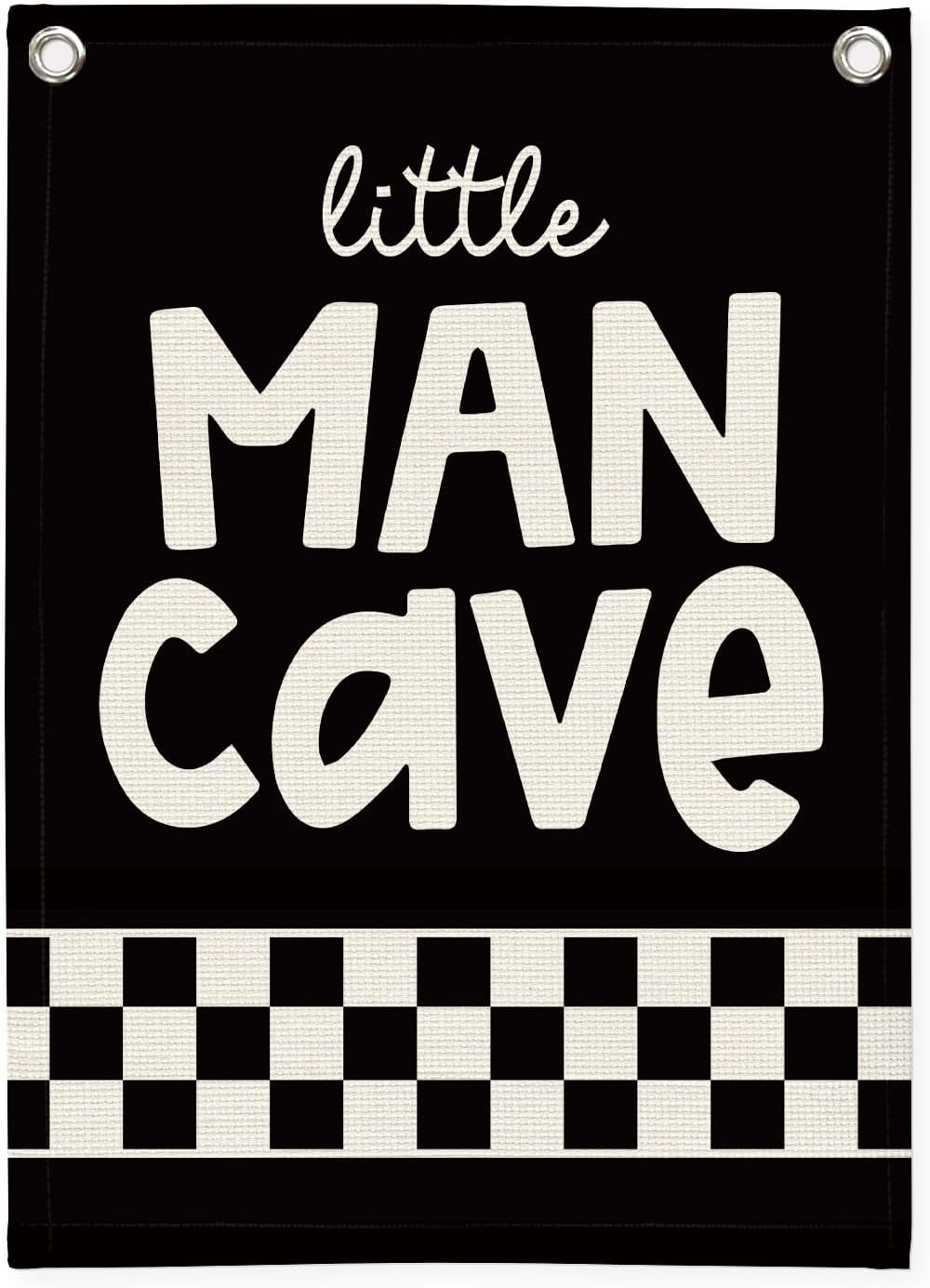 Boy Room Decor,Little Man Cave Sign for boys,Little Man Cave Linen Canvas Banner,Kids Room Wall Hanging Flag Banner, Adventure Nursery Sign for Baby and Kids, Playroom Wall Hanging Flag 18x25 Inch