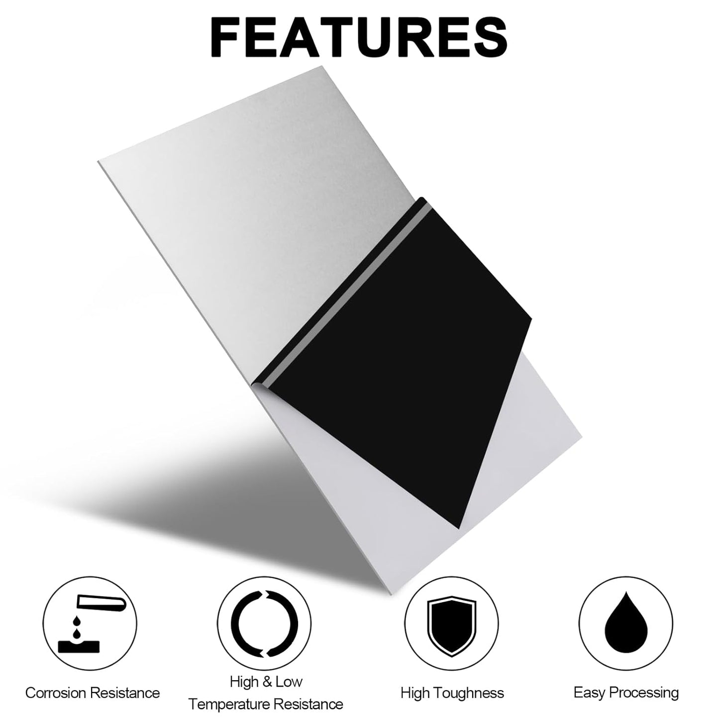 304 Stainless Steel Sheets Metal 8" x 12" x 1/16" (1.60MM) Inch 304 Stainless Steel Plates 16 Gauge Stainless Steel Shim Stock Plates Metal Sheets for Crafting, Stovetop, Snow Frosted Surface