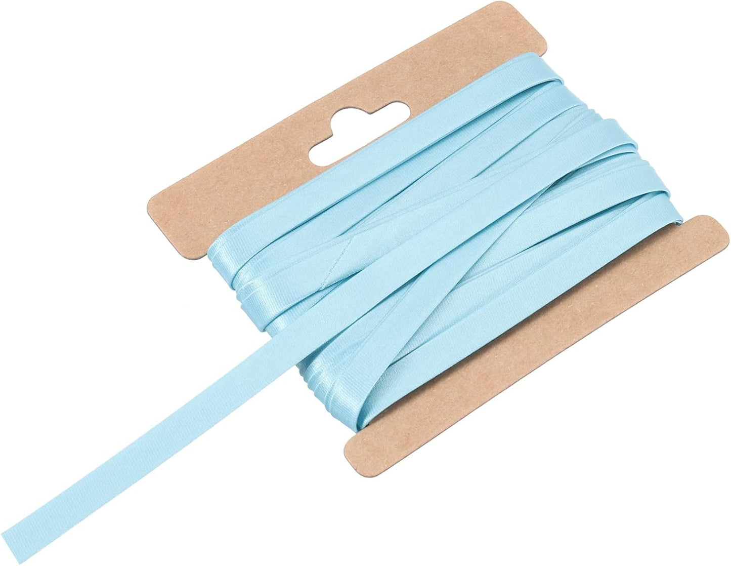 MECCANIXITY Double Fold Bias Tape for Sewing 1/3 Inch x 6 Yards Satin Pre-fold Continuous Binding Tape for Seaming Quilting Hemming Binding DIY Crafts, Sky Blue