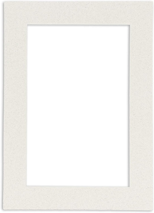 8x10 Mat Bevel Cut for 5x8 Photos - Acid Free Oyster Shell White Precut Matboard With Backing Board and Crystal Clear, Self Seal Photo Mat Bag - For Pictures, Photos, Framing - 4-ply Thickness