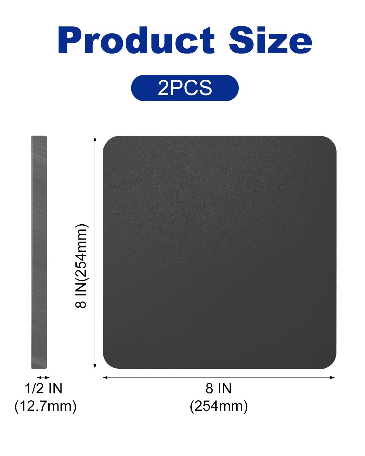Rocaris 2 Pcs 8 x 8 x 1/2 Inch A36 Steel Plate Hot Rolled, Weldable Steel Sheet Metal for Auto Body Repair, DIY Projects, Industrial Support