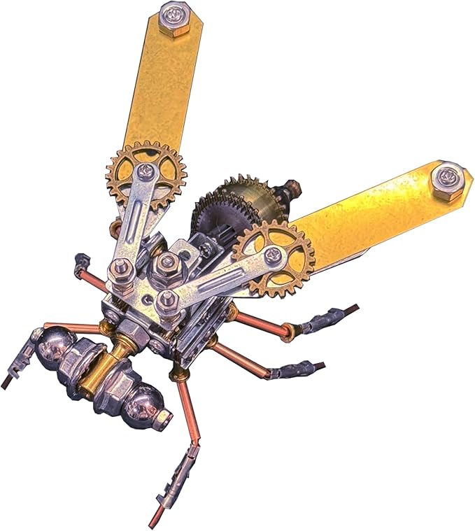 3D Metal Puzzle Insect Bug Mechanical Fly Model Steampunk Sculpture DIY Projects Making Kit Arts and Crafts Metal Building Science kit, Ideas,Gifts for Birthday(Mechanical Fly A)