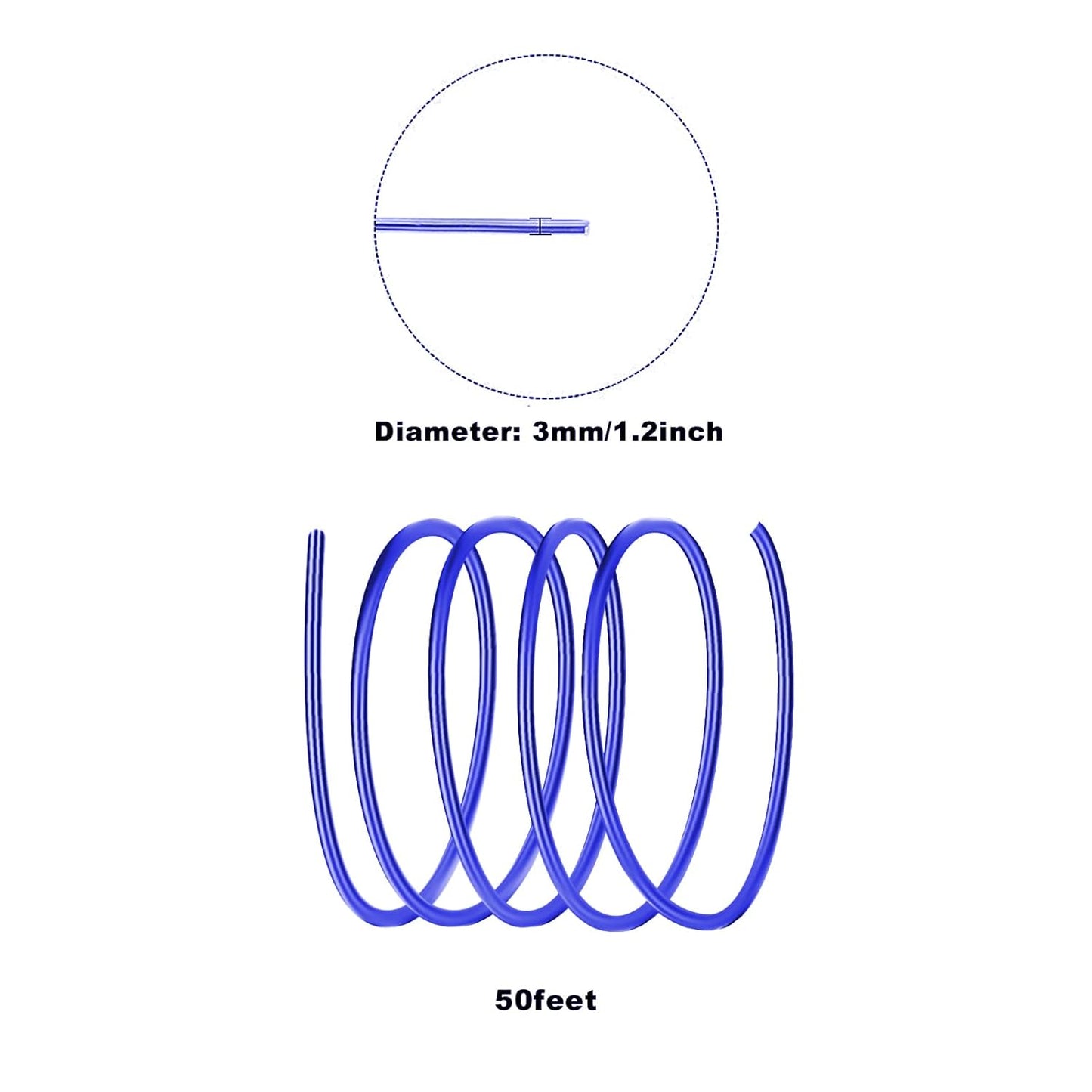 3mm Aluminum Craft Wire, 50 Feet 9 Gauge Bendable Anodized Metal Wire for Sculpting, Jewelry Making, Armature Making, Wire Weaving and Wrapping