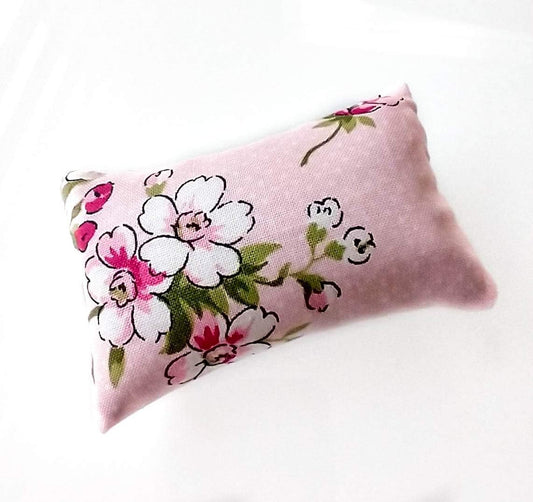 Emery Pincushion for Sewing - Filled with Abrasive Emery Sand - Handmade in USA (2"x3", Pink Retro Floral)