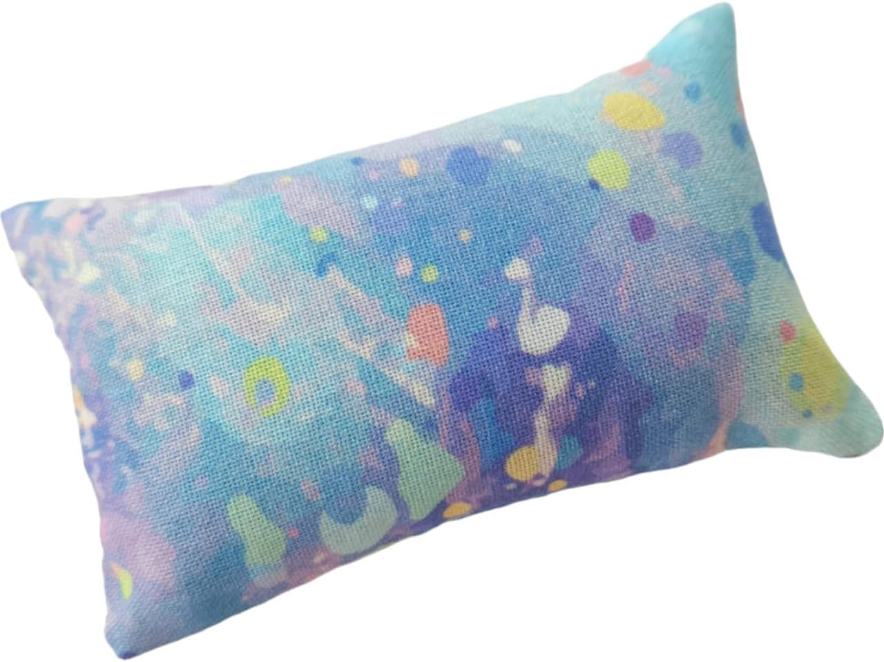 Emery Pincushion for Sewing - Filled with Abrasive Emery Sand - Rectangular Pastel Blue Abstract Pattern Fabric - Handmade in USA (2"x3", Watercolor)