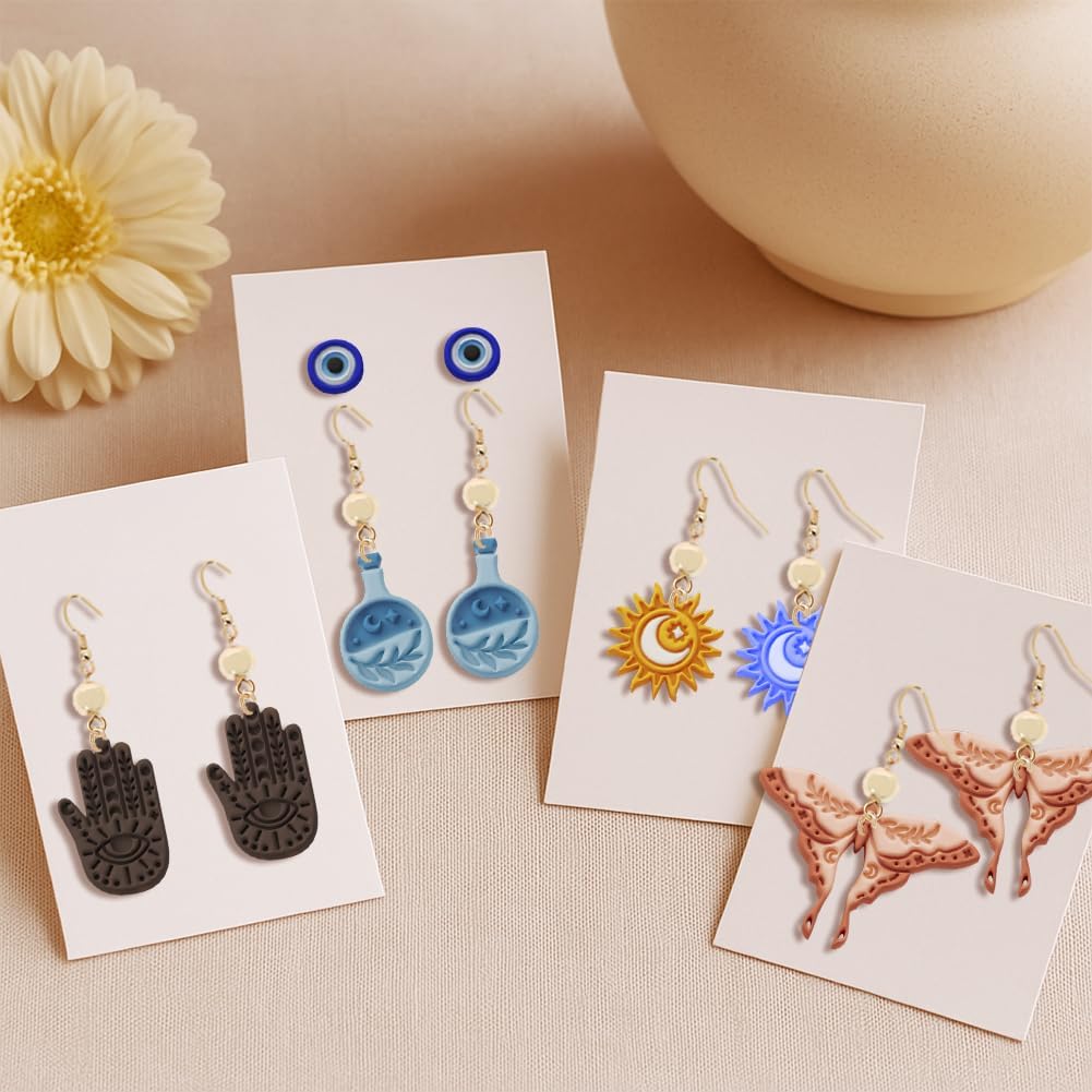 Mysterious Boho Clay Cutters - 13 Shapes Mysterious Magical Elements Polymer Clay Cutters for Jewelry, Earring Making Kit with Storage Box