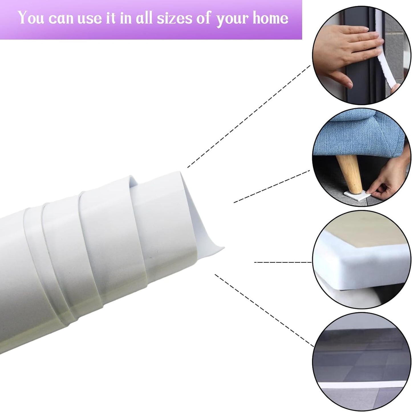 Closed Cell Neoprene Foam Rubber Sheet with Adhesive - 81 x 12 x 1/16 Inch Multi-Function Insulation, Soundproofing, and Weatherproof Foam Padding Easy Cut DIY, White