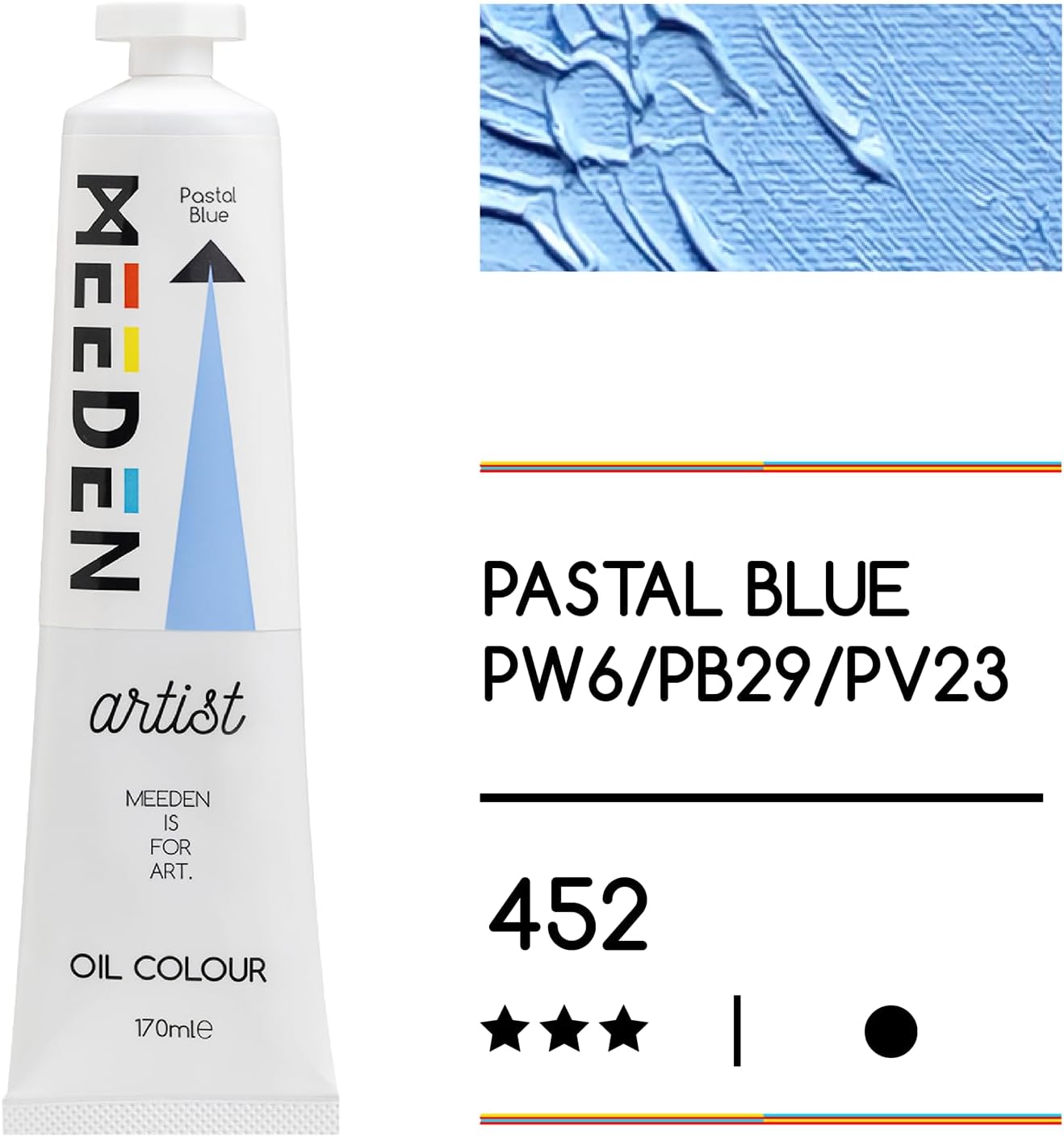 MEEDEN Artist Grade Oil Paint: Pastal Blue - 170ml/5.7oz Tube - Professional Art Paints for Canvas Painting