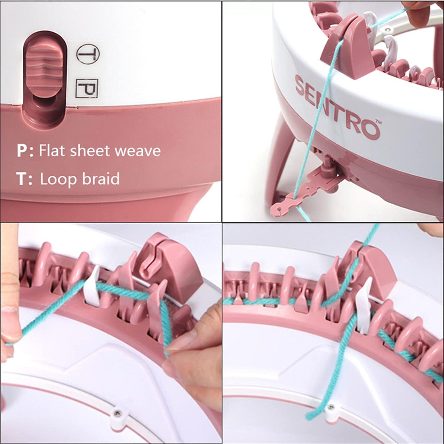 SENTRO Knitting Machine 40 Needles, Smart Weaving Loom Kit, Crochet Machine with Double Mode, Knit Loom Machine for Adults/Kids, Perfect Knit Gift for Beginners, Knitting Enthusiasts