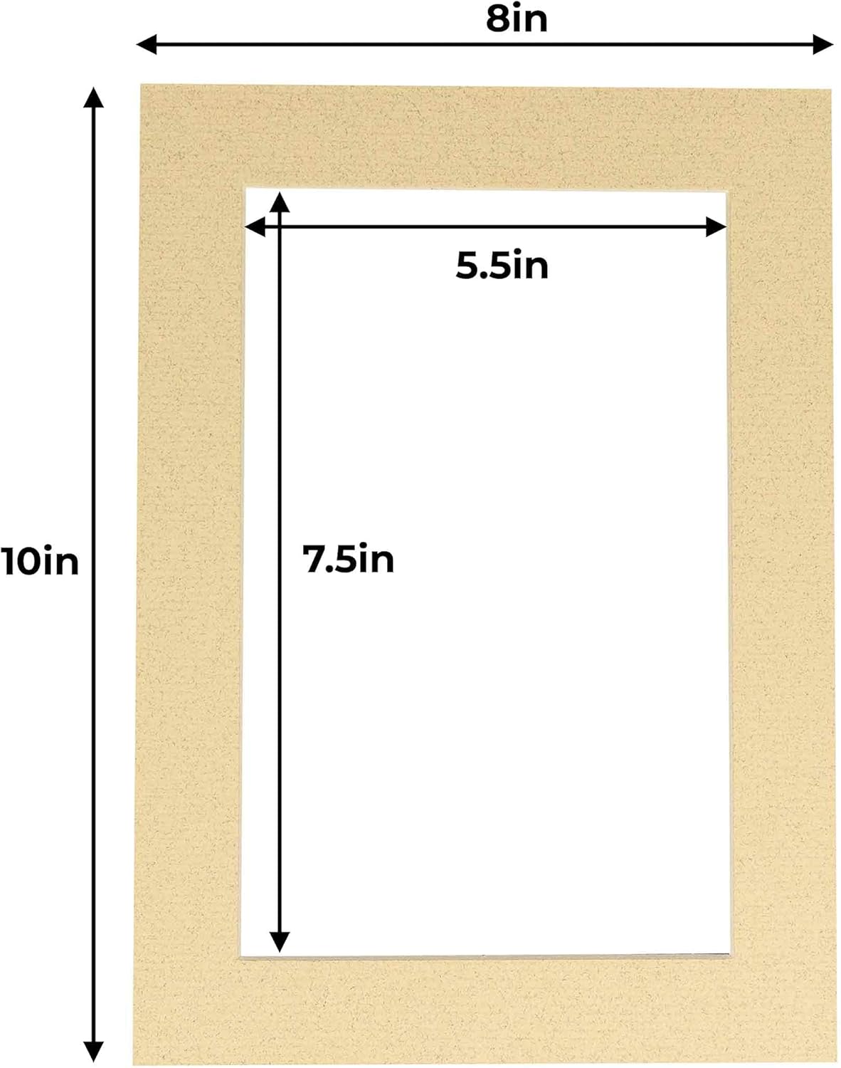 8x10 Mat for 6x8 Photo - Precut Tan Picture Matboard for Frames Measuring 8 x 10 Inches - Bevel Cut Matte to Display Art Measuring 6 x 8 Inches - Acid Free ONE MAT