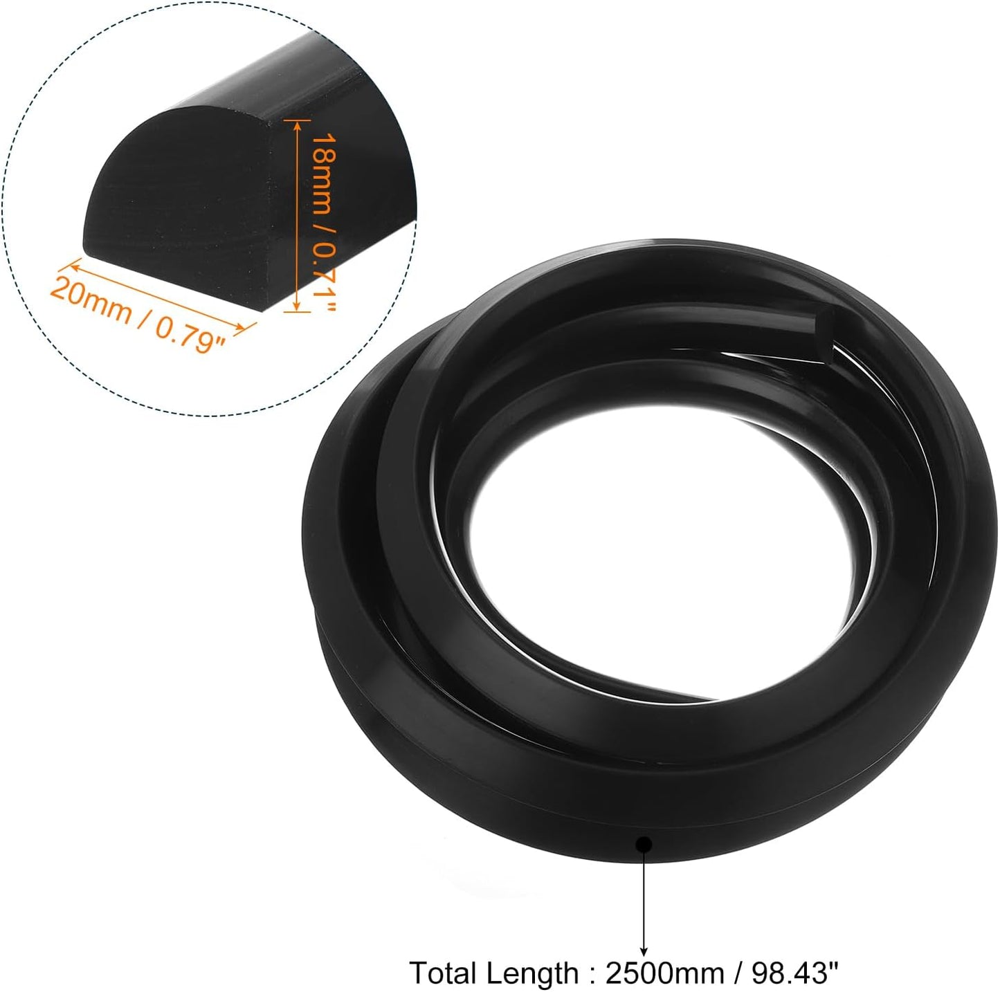 uxcell Flexible Molding Trim, 98 Inch Flexible Quarter Round Molding Silicone Peel and Stick Trim Self Adhesive Shower Water Barrier for Corner Decor Bathroom Kitchen, Black