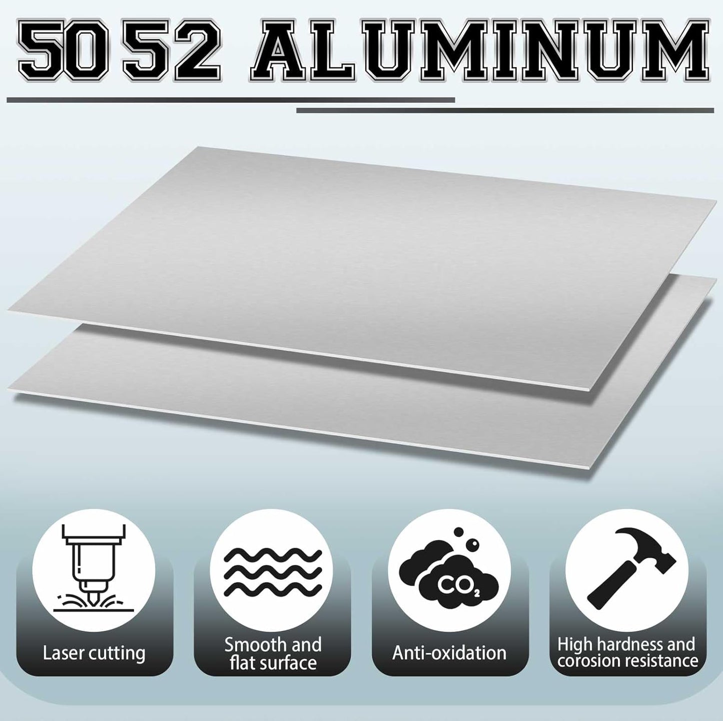 1 Pack 5052 Aluminum Sheet Metal 24" x 48" Aluminum Plate 1/8 (0.125'') Inch Thickness Rectangle Metal Panels for Industry Crafting Handcraft DIY Projects