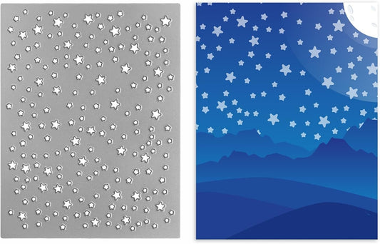 Starry Night Background Metal Cutting Dies,Stars Embossed Etching Stencil,for DIY Scrapbooking Card Making Party Decorations Kids' Craft Projects Journal Embellishments Stamp Craft Photo Album ban