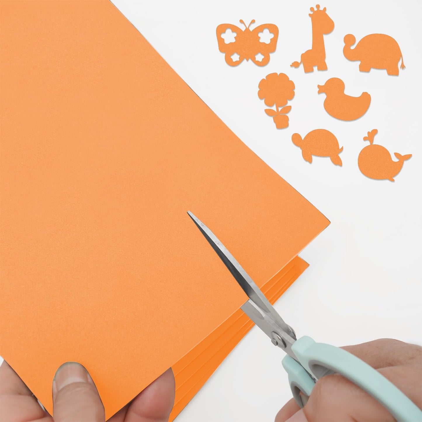 MEARCOOH Self Adhesive Foam Sheets, Orange 9x12 Inch 2mm Sticky Eva Foam Paper for Crafts Cardmaking Photo Frames Classroom Scrapbooking Christmas Crafts (Orange 10 Sheets)