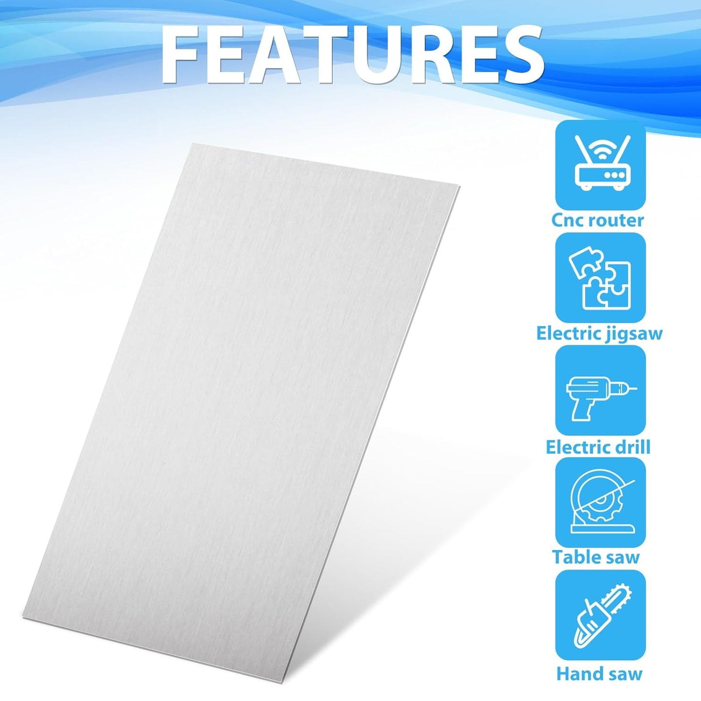 8 Pack 6061 T651 Aluminum Sheet Metal 6 x 12 x 1/32 Inch (0.8mm) Aluminum Plate Covered with Protective Film, 1MM Heat Treatable Rectangle Aluminumm Metal Plate Engraving Blanks for Crafting