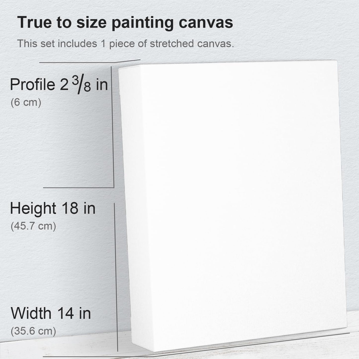 PHOENIX 14x18 Inch Museum Canvas - 2 3/8 Inch Thick Porfile Deep Large Stretched Canvas for Painting 1 Pack 100% Cotton 11 Oz. Gesso Primed White Blank Professional Canvas Oil & Acrylic Paints