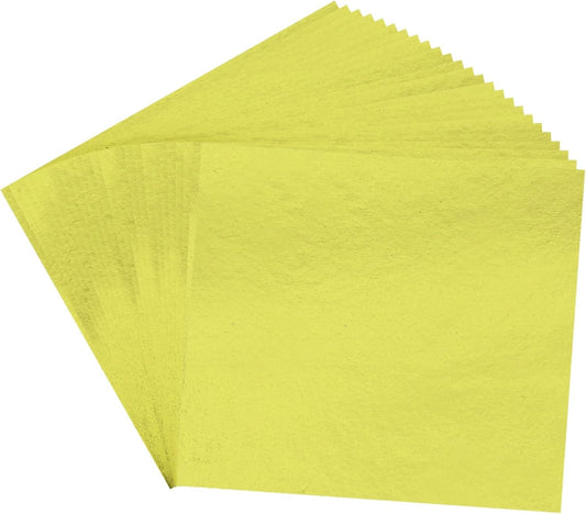 PATIKIL Gold Leaf Sheets for Art 3.7" x 3.4", 100 Pcs Gold Foil Sheet Metallic Leaf Papers for DIY Crafts Resin Furniture Nails Paintings Home Decoration, Yellow