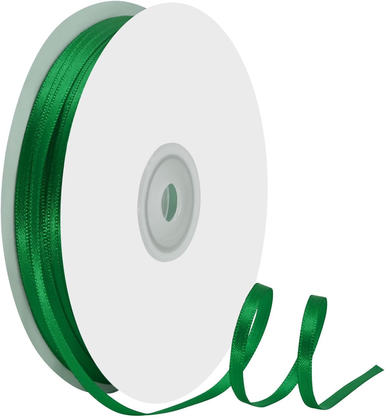 1/8" X 100 Yards Forest Green Satin Thin Ribbon Solid Color Double Faced Ribbons Perfect for Crafts Wedding Decor Bow Making Arts Sewing and More