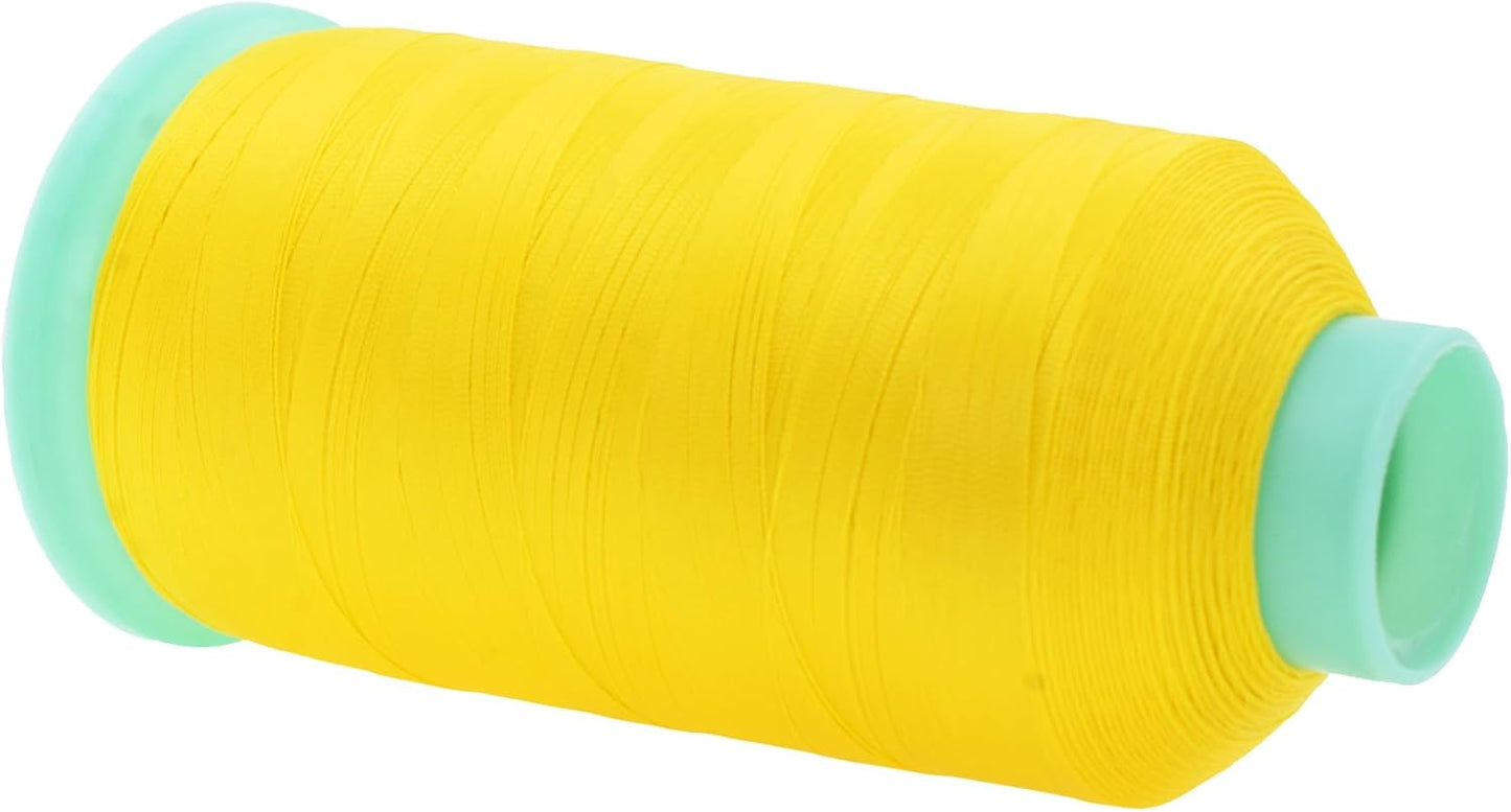 Mandala Crafts Bonded Nylon Thread Yellow Heavy Duty Sewing Threads - 2843 YDs Size 46 210D T45 Tex 45 Thread for Leather Jeans Weaving Outdoor Marine Upholstery Threads