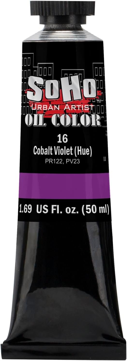 Soho Urban Artist Oil Paint - Cobalt Violet Hue, 50 ml Tube - Best Valued Oil Colors for Painting, Excellent Pigment Load