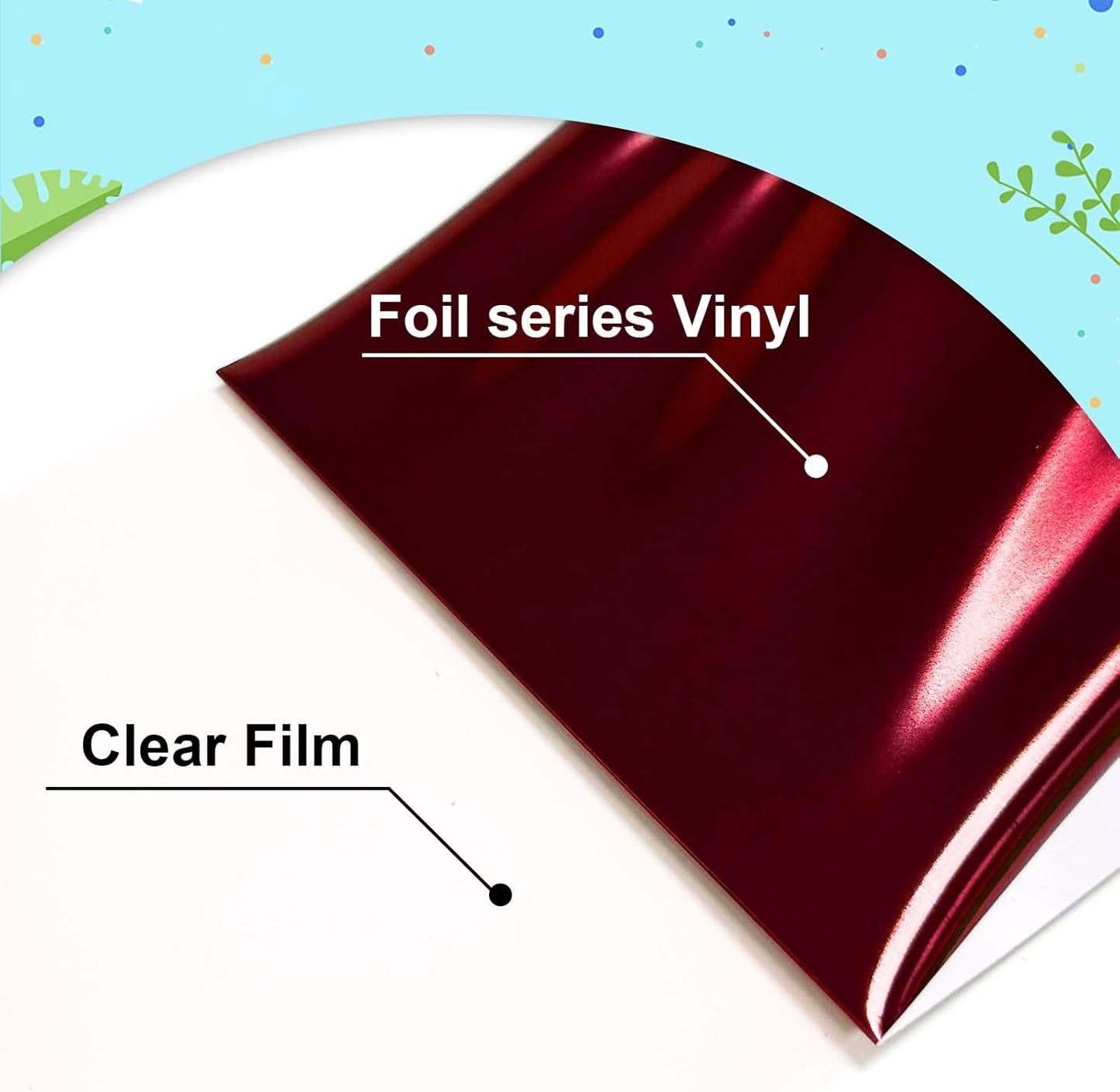 Metallic Red Foil Heat Transfer Vinyl 12Inch*6FT Bundle Chrome HTV Pack in Vibrant Colors for Stunning T-Shirt Designs! Perfect for DIY Heat Transfer Vinyl (Red, 12Inch*6Ft)