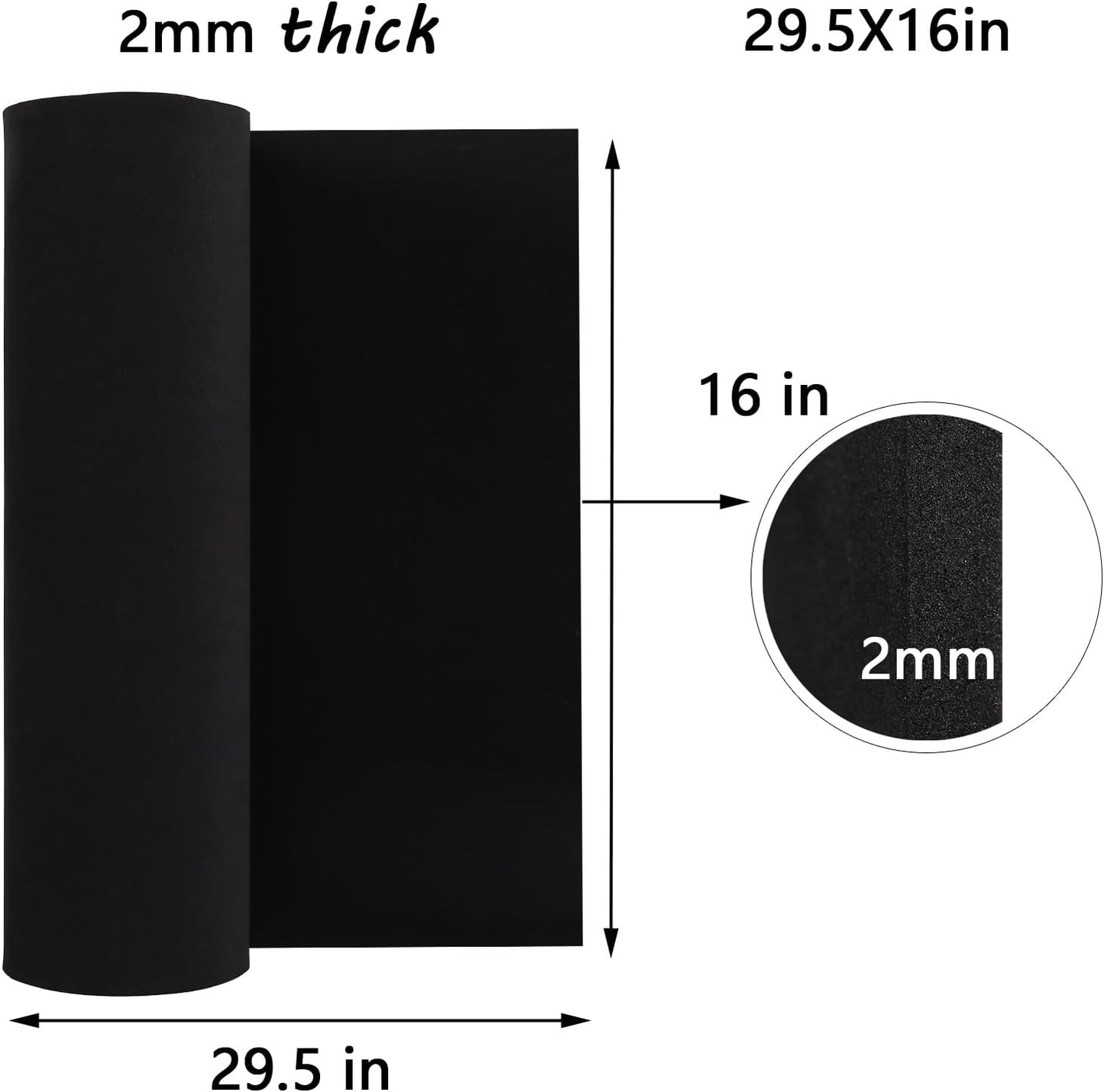 AMZQNART EVA Foam 2mm, Cosplay Foam 16x29.5 inch White, High Density 90 kg/m³, for Craft Projects Cosplay Costumes, Fake Weapons, Decorations, Christmas, Easter, Thanksgiving, etc.