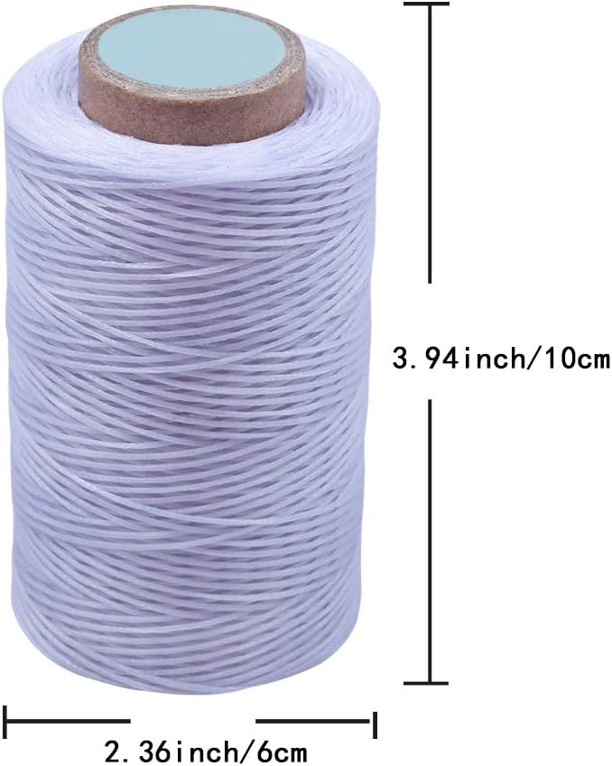 284 Yards Waxed Thread, 210D Heavy Duty Upholstery Wax Thread for Leather Sewing, 0.8mm Flat Waxed Linen Cord for Bookbinding/Shoe Repairing/Leather Projects