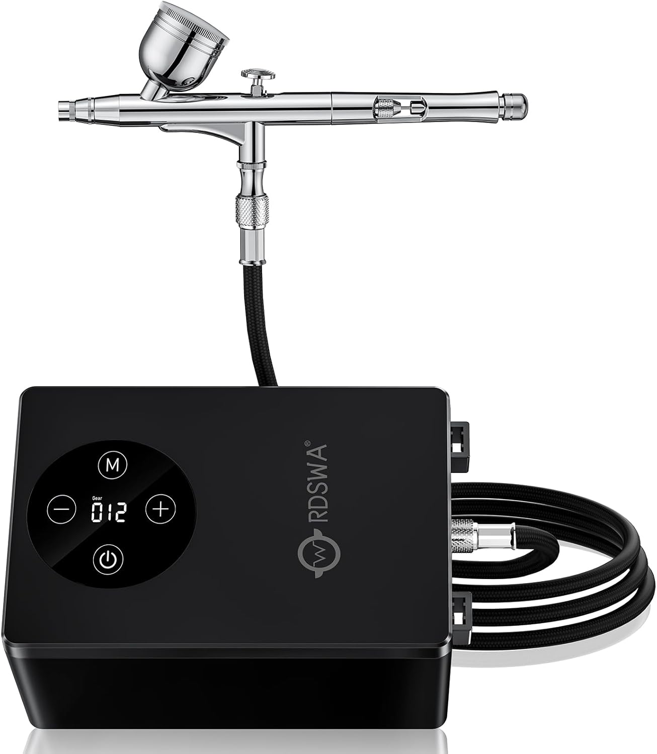 RDSWA Airbrush Kit with Air Compressor Machine,Aerografo,12-Gear Touch Sensing,51psi High Pressure Air Brush Sets,Dual-Action Spray Gun Set,Ideal for Painting,Cake,Makeup,Nails,Model,Tanning,Barber