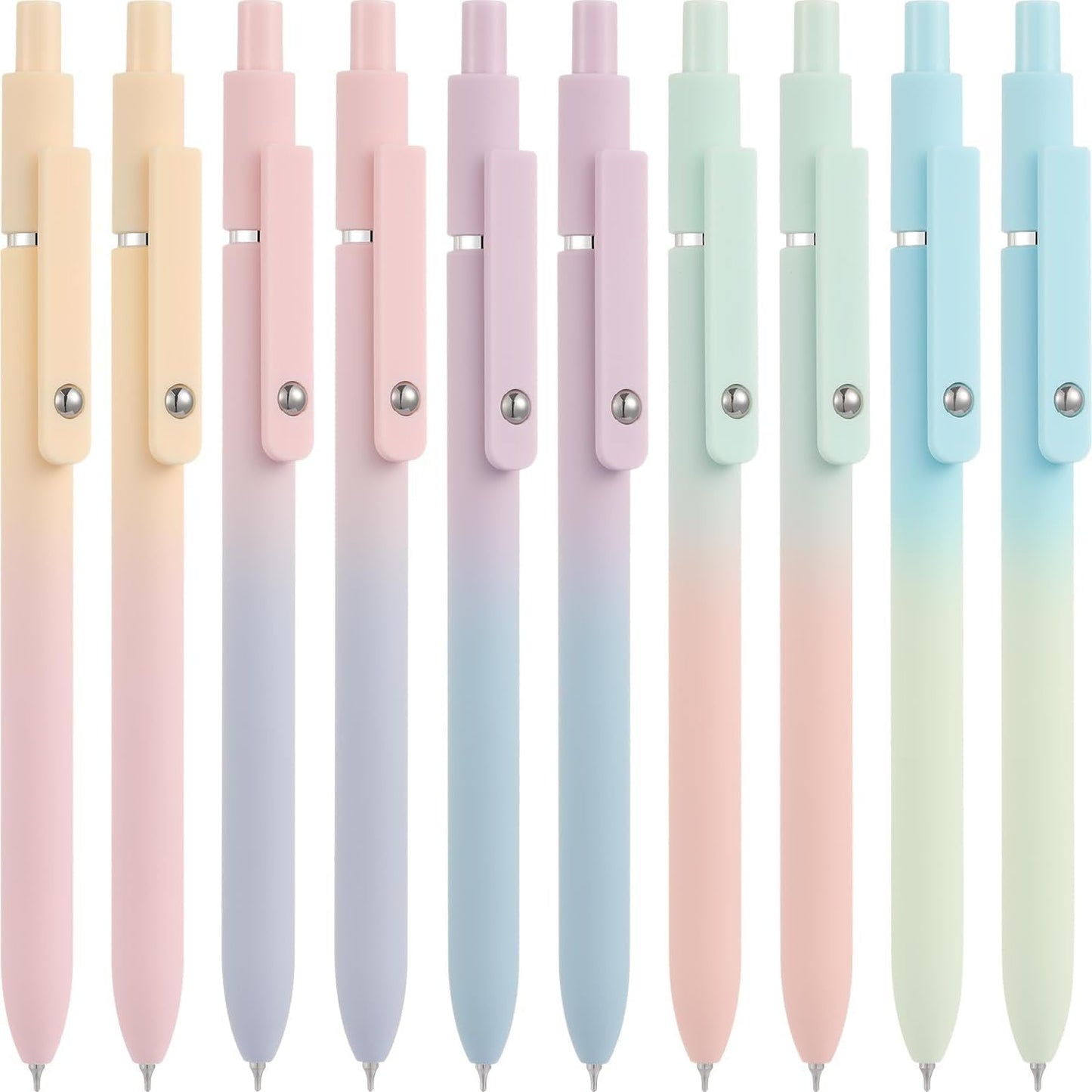 Vanhench 10Pcs Gel Pens, Cute Pens for Trendy Teen Girl Stuff, Happy Birthday Gift Basket, Aesthetic School Supplies, Ideal for 8 9 10 11 12 13 14 Year Old Girl (10PCS Gradient)