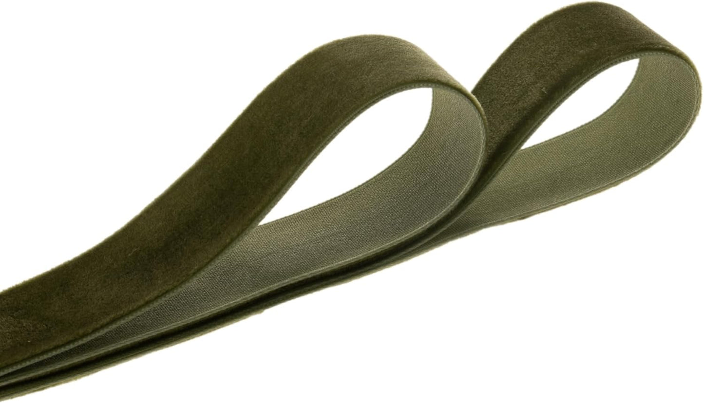 Vintage Moss Green Velvet Ribbon Christmas Ribbon for Gift Wrapping Crafts Christmas Tree Ornaments Garland Decorations, 1 Inch X 25Yd