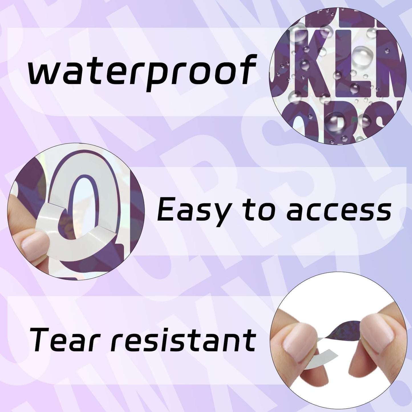 Starboling Letter Stickers,2 inch 8 Sheets Purple Alphabet Sticker,Self Adhesive Vinyl Letter Stickers Mailbox Numbers,for Arts Crafts Outdoor Sign Poster Mailbox Sign Doors Mailboxes Car Truck