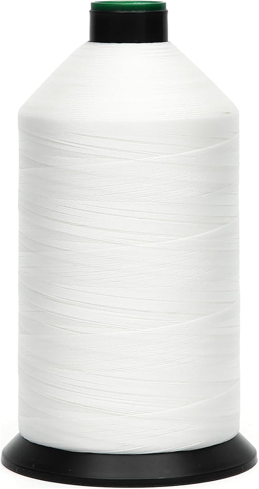 Extra Strong Bonded Nylon Thread #92 Tex90 – 16 OZ, 4200yds, Versatile Stitching Solution for Leather, Upholstery, Canvas Repair and More (White)