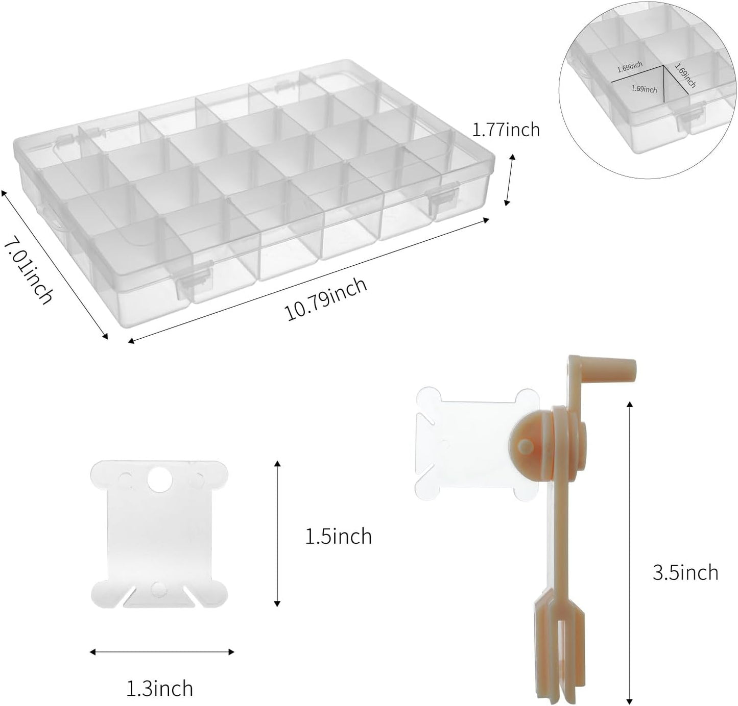 Rumhut 2 Pack Embroidery Floss Organizer with 216 Pcs Embroidery Floss, Floss Windern and Floss Number Stickers for Craft DIY Embroidery Sewing Storage