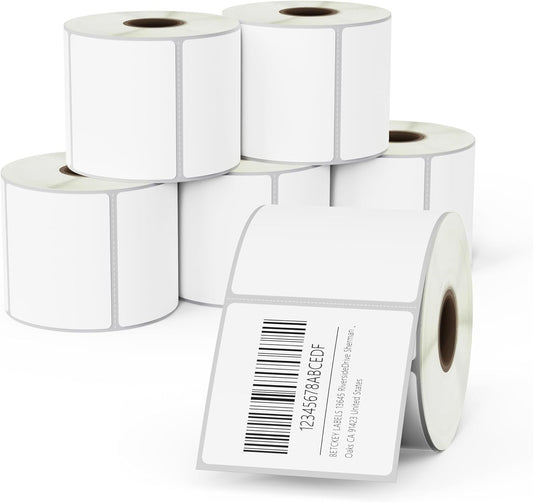 BETCKEY - 2.25" x 2" (57 mm x 51 mm) Address Removable Film Label - Durable Waterproof - Compatible with Zebra & Rollo Label Printer [6 Rolls, 4200 Labels]