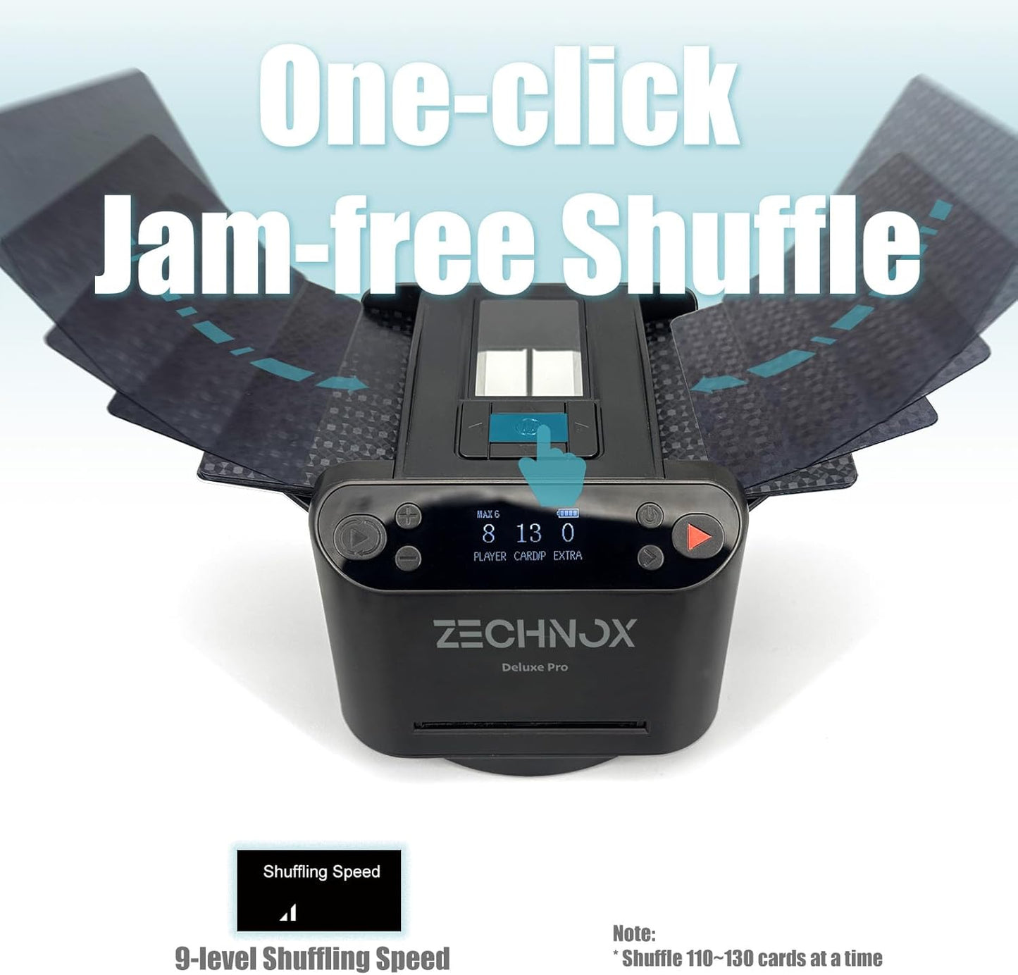 2025 New Smart 2-in-1 Automatic Card Shuffler and Dealer,Programmable Card Dealer,Card Shuffler 2 Deck,360° Rotation,Ultra Quiet,Rechargeable,Support 12 Players (Black Pro+8 remotes)