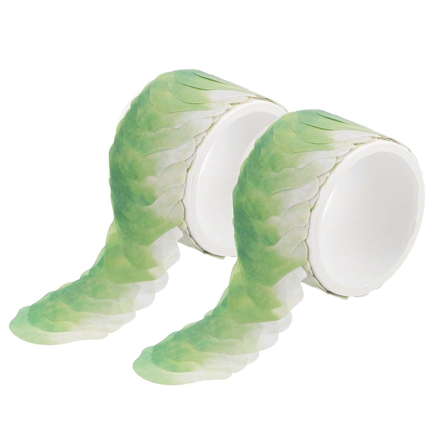 uxcell 2 Rolls Petal Washi Tape, 80 Pieces Floral Decorative Tape Colored Masking Tapes Crafting Supplies for DIY Crafts, Gift Wrapping, Scrapbook, Party Decorations, Small Green