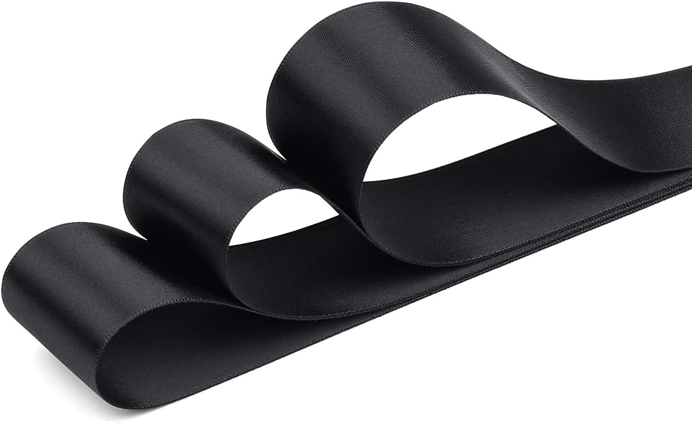 Humphrey's Craft 1-1/2 Inch Black Double Faced Satin Ribbon - 25 Yards Variety of Color for Crafts Gift Wrapping DIY Bows Bouquet Decoration Sewing Christmas Tree Wedding and Invitation Card.