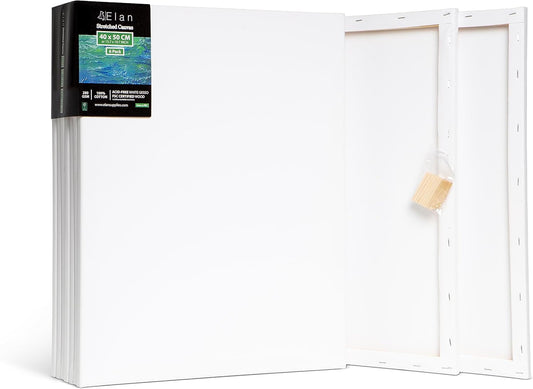 Elan Stretched Canvases 15.7x19.7, 6-Pack Canvases for Painting Painting Canvas Bulk, Stretched Canvas for Adults Blank Canvas for Painting, Painting Canvases, Paint Canvases for Painting, Art Canvas