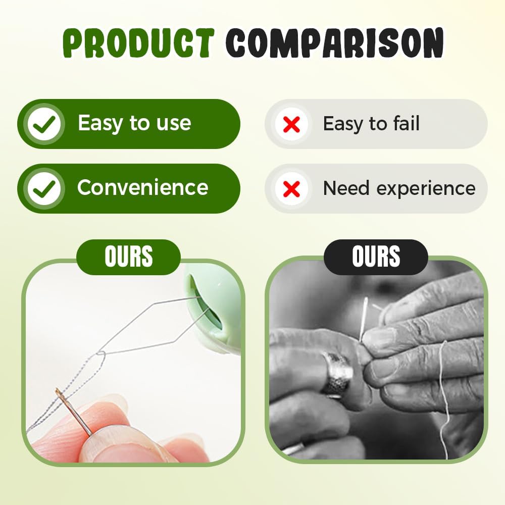 2 in 1 Needle Threader and Seam Ripper, 2025 New Automatic Threader for Hand Sewing, Storable Sewing Needles, Essential for Sewing Lover (Green)