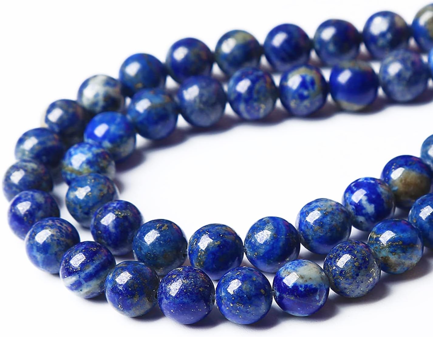6mm 120PCS AAA+ Natural Lapis Lazuli Gemstone Beads Round Loose Stone Beads for Jewelry Making DIY Bracelets Necklace Earrings 32" 2 Strands